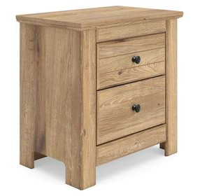 Allihauser Tan 2 Drawer Nightstand with USB Charging