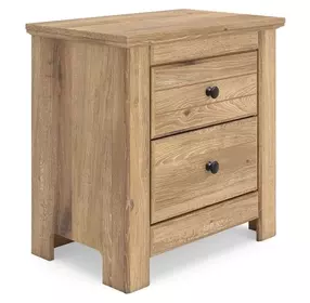 Fenderport Tan 2 Drawer Nightstand with USB Charging