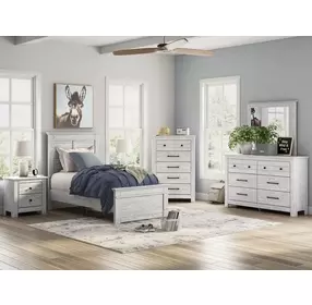 Fenderport Whitewash Youth Panel Bedroom Set