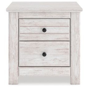 Allihauser Whitewash 2 Drawer Nightstand with USB Charging