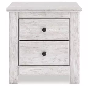 Fenderport Whitewash 2 Drawer Nightstand with USB Charging