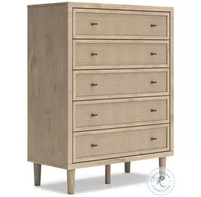 Cielden Tan 5 Drawer Wide Chest
