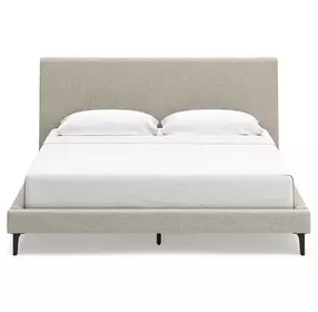 Cielden Soft Gray King Upholstered Panel Bed