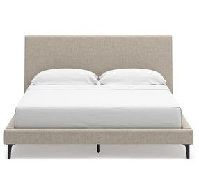 Cielden Soft Gray California King Upholstered Panel Bed