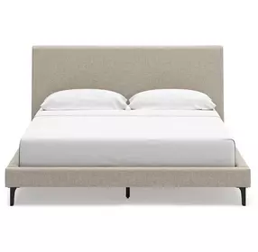 Cielden Soft Gray California King Upholstered Panel Bed