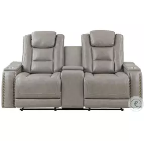 Breckenridge Light Gray Dual Reclining 73" Console Loveseat