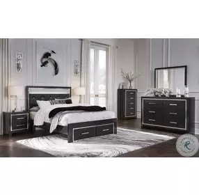 Allura Black Upholstered Panel Bedroom Set
