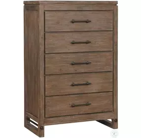 Round Rock Brushed Medium Acacia Chest