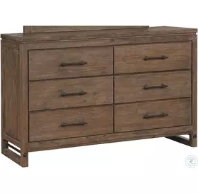 Round Rock Brushed Medium Acacia Dresser