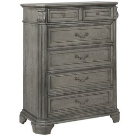 B01550 Gray 6 Drawer Chest
