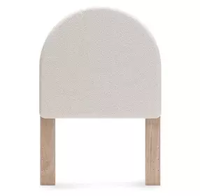 Shapella Brown and White Twin Upholstered Panel Headboard