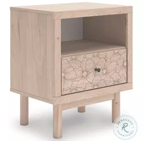 Shapella Tan 1 Drawer Nightstand