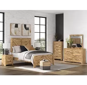 Hastiport Brown Crossbuck Panel Bedroom Set