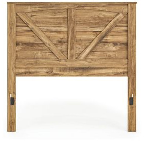 Hastiport Golden Rustic Queen Crossbuck Panel Headboard