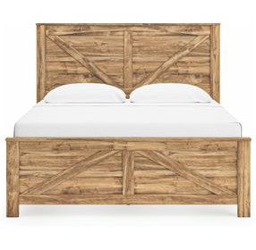 Hastiport Brown King Crossbuck Panel Bed