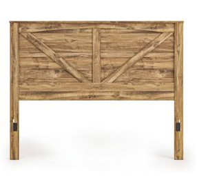 Hastiport Golden Rustic King Crossbuck Panel Headboard