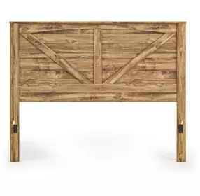 Branstony Golden Rustic King Crossbuck Panel Headboard