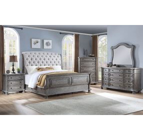 B01623 Gray Upholstered Sleigh Bedroom Set
