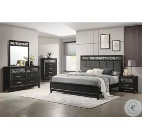 Obsidian Black Panel Bedroom Set