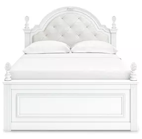 Maylilly Light Gray Full Upholstered Storage Panel Bed with LED