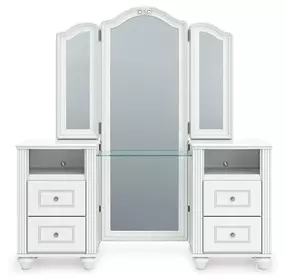 Maylilly White 4 Drawer Vanity with Mirror and LED