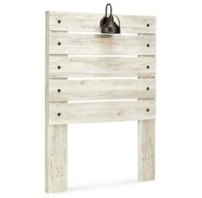 Cambeck Whitewash Twin Panel Headboard with LED and USB Charging