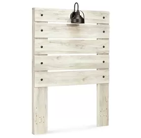 Cambeck Whitewash Twin Panel Headboard with LED and USB Charging