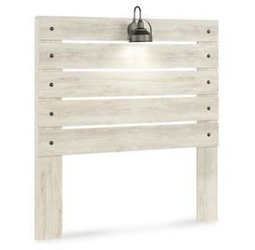 Cambeck Whitewash Full Panel Headboard with LED and USB Charging