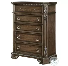 B01920 Medium Oak 5 Drawer Chest