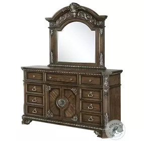 B01920 Medium Oak Dresser with Mirror