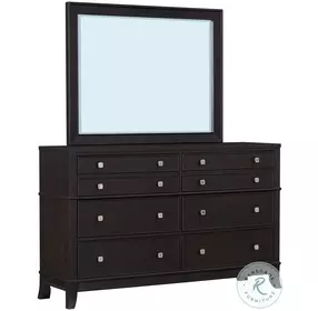 B0194A Brushed Brown Dresser with Mirror