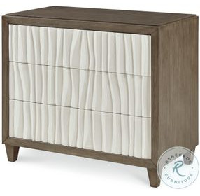 Russo Greige And White 3 Drawer Chest with USB Charging