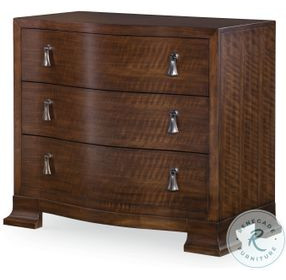 Frasier Serpentine Brunette 3 Drawer Nightstand with USB Charging