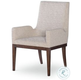 Marten Brunette And Beige Dining Arm Chair