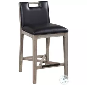 Jakarta Driftwood Black And Grey 26" Counter Height Stool