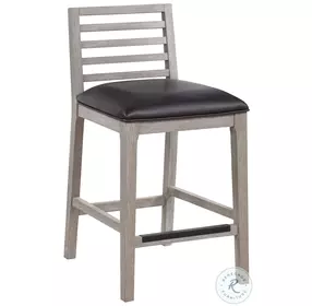 Siri Black And Driftwood Grey Wood 26" Counter Height Stool