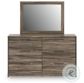 Jusika Brown Dresser with Mirror