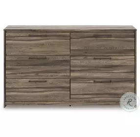 Jusika Brown 6 Drawer Dresser