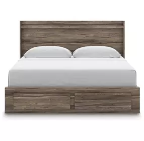 Baystorm Brown King Storage Panel Bed with LED