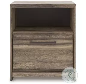 Jusika Brown 1 Drawer Nightstand with USB Charging