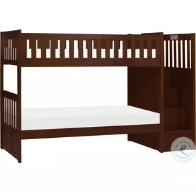 Rowe Dark Cherry Twin Over Twin Step Bunk Bed