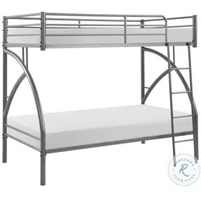 Bailey Gray Twin Over Twin Metal Bunk Bed