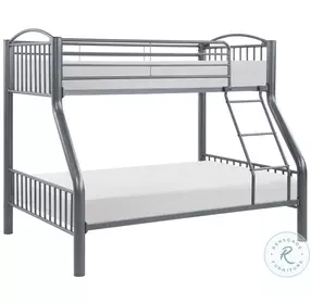 Beckett Gray Twin Over Full Slat Bunk Bed