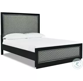 Luxor Black And Gray Queen Panel Bed