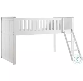 Galen White Twin Loft Bed