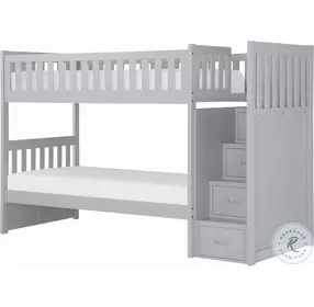 Orion Gray Twin Over Twin Step Bunk Bed