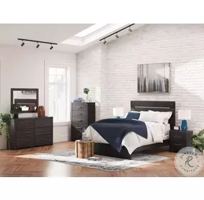 Delmorta Rustic Charcoal Panel Bedroom Set