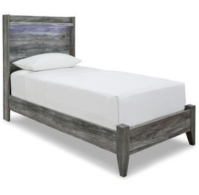 Baystorm Gray Twin Panel Bed with LED