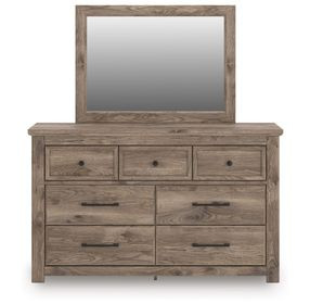 Stanziford Brown 7 Drawer Dresser and Rectangular Mirror