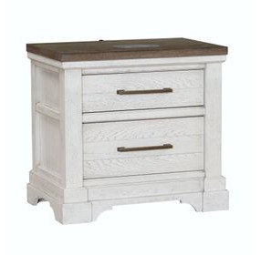 B00226 White And Brown Nightstand